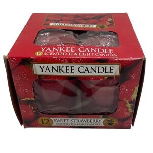 Yankee Candle Sweet Strawberry Scented Tea Light Candles 12 Pack New Summer